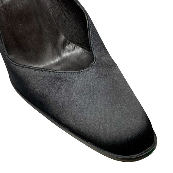 KENNETH COLE NY‎ Black Satin Asymmetrical Vamp Evening Pump - Picture 8 of 12